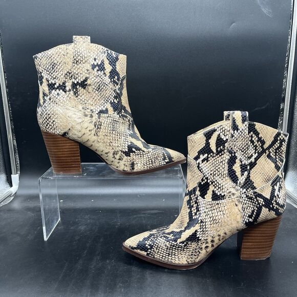 Gibson Latimer womens snakeskin goat leather ankle bootie size 6M - Picture 2 of 7